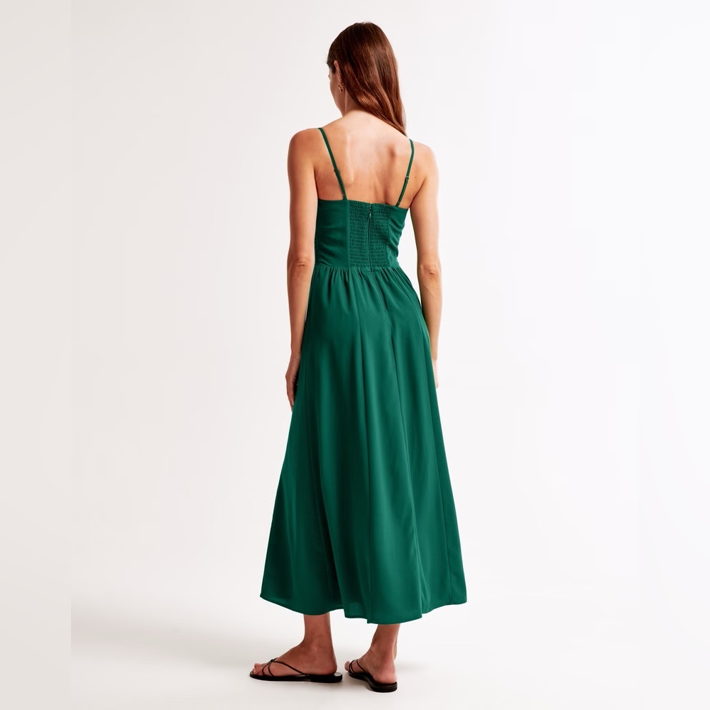 🌿Abercrombie & Fitch Emerson Crepe Midi Dress | Green | XS🌿 - Picture 4 of 11